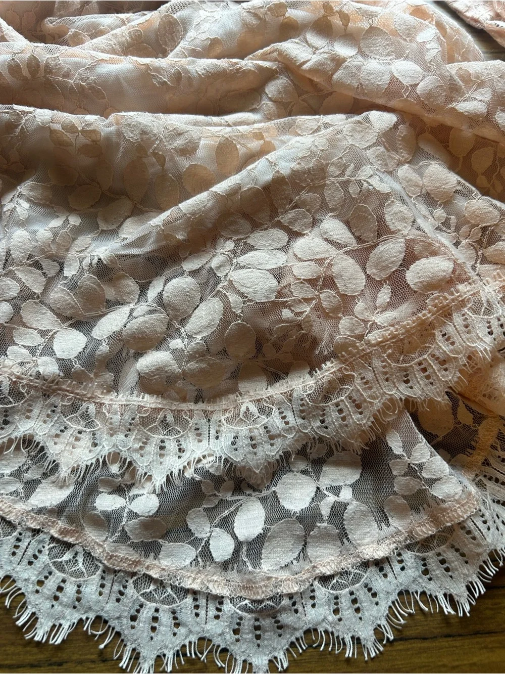 Free People Roco Lace Dress Size 10 Taupe Blush Boho Romantic